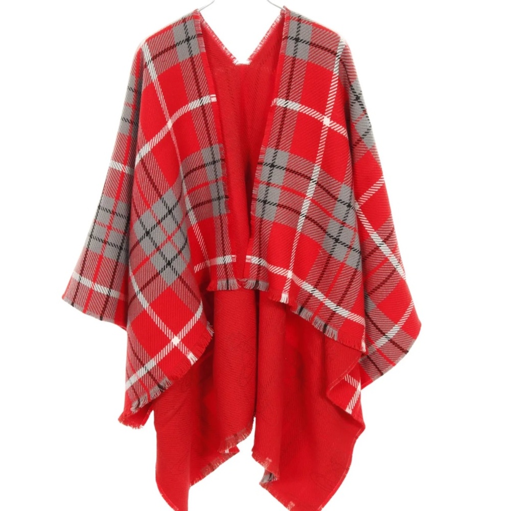 Vivienne Westwood Nwt Tartan Poncho Cape Poncho Wool Red